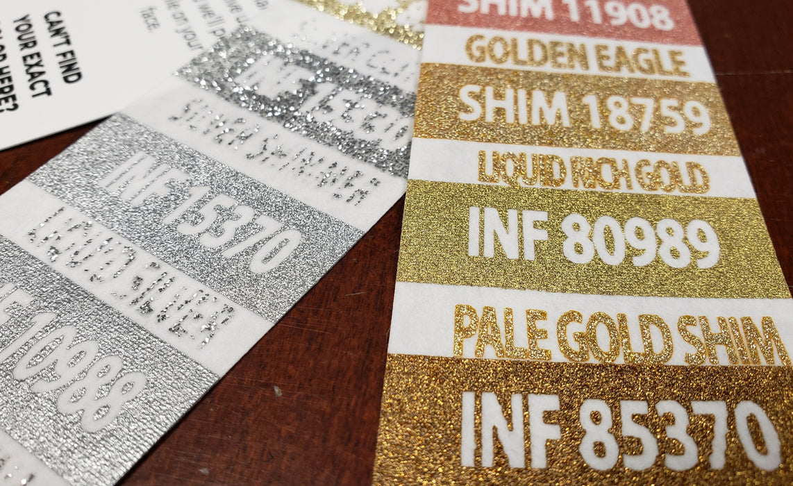 Ink Color Chart with Glitters and Shimmers | Texsource
