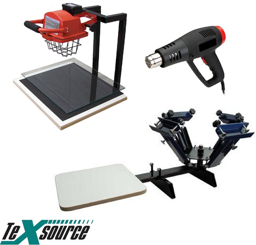 Genesis Screen Printing Kit  Genesis Screen Printing Kit 02 - 4 Color 1 Station Press - Heat Gun - Halogen Exposure Unit