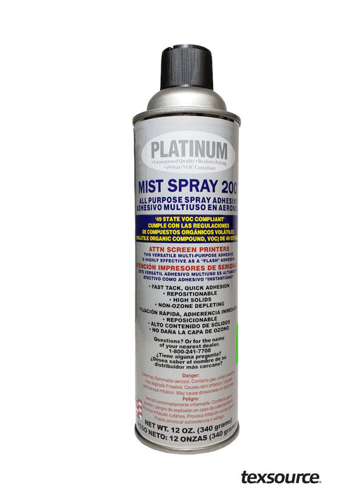 Platinum 200 Mist Adhesive for Screen Printing | Texsource