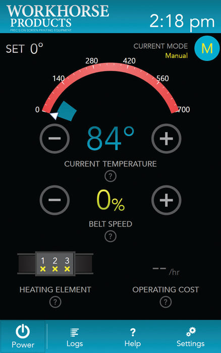 Workhorse Powerhouse II Series Dryer - Tablet Control Interface