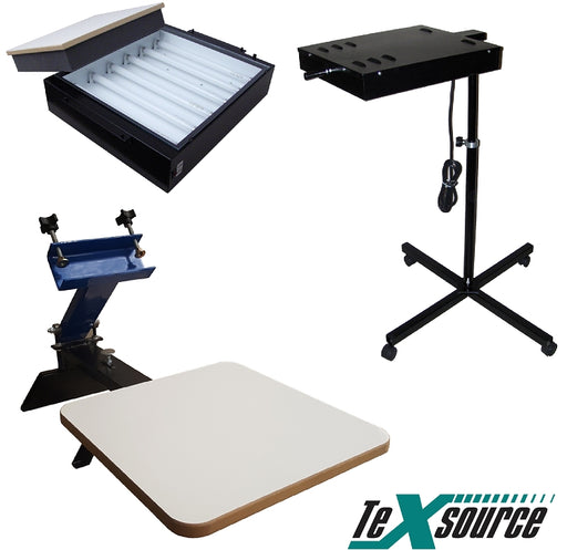 Genesis Screen Printing Kit 05 - 1 Color 1 Station Press - Flash Unit - UV Exposure Unit